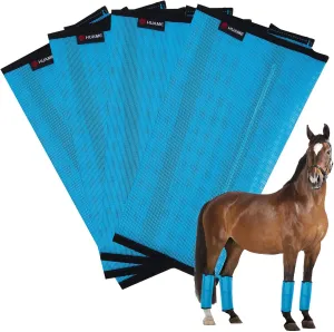 Horse Fly Boots, Breathable Mesh Protection Set of 4, Comfortable Horse Leggings, Breathable Mesh Design, Equine Supplies for Reduce Stomping, Hoof Damage & Leg Fatigue (Blue, Medium)