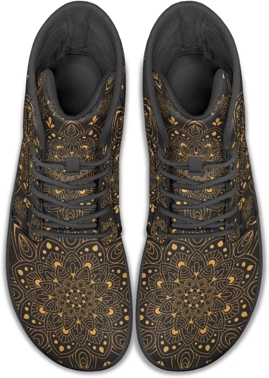 Howilath Horse Print High Top Sneakers for Men Wide Toe Barefoot Shoes Zero Drop Running Cross Training Shoe