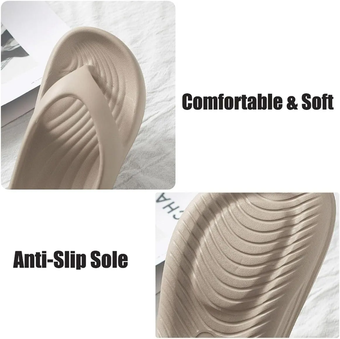 Hrtesus Pillow Slides for Women Plantar Fasciitis Pillow Flip Flops Arch Support Orthopedic Sandals Recovery Lightweight Cushioning Shock-Absorbing