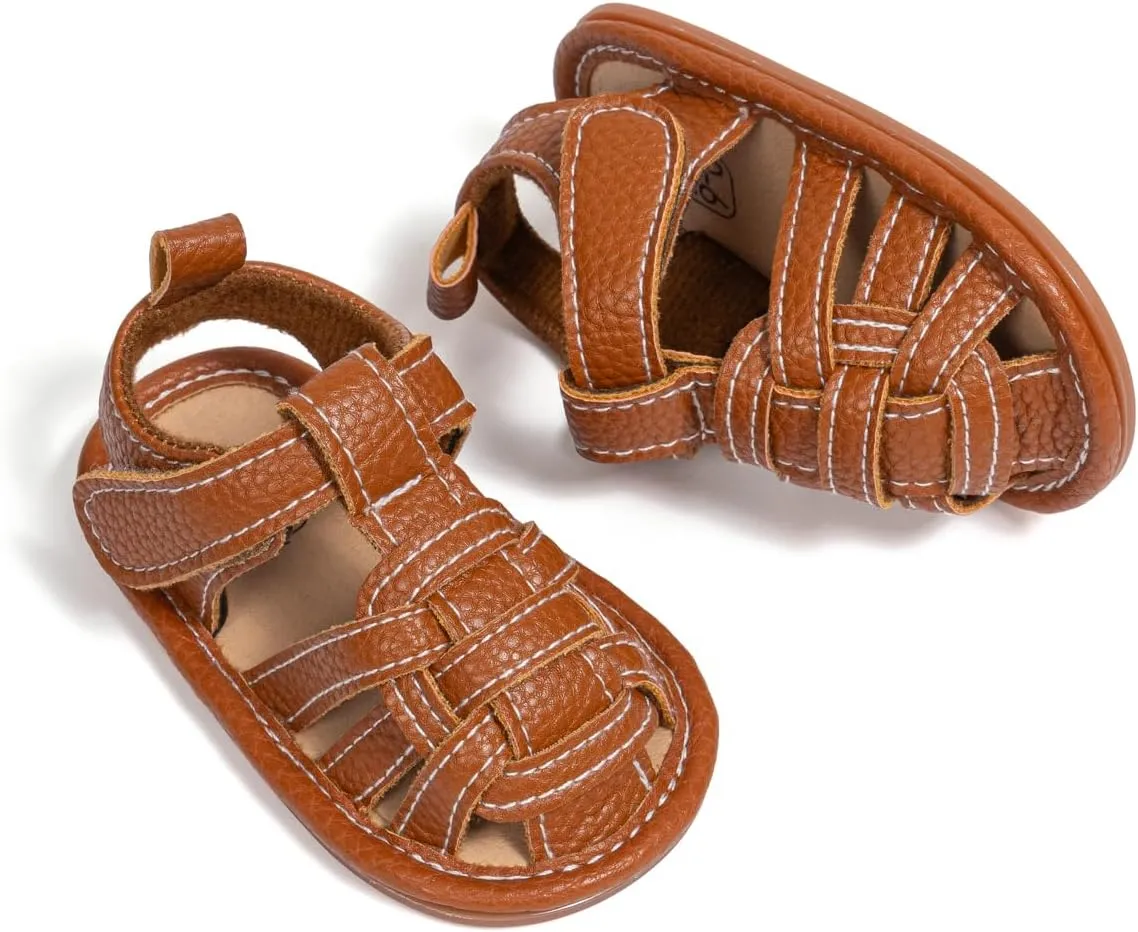 HsdsBebe Infant Baby Boys Girls Summer Beach Sandals Breathable Athletic Anti-slip Soft Sole Newborn First Walker Crib Shoes