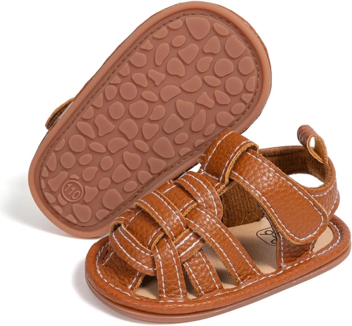 HsdsBebe Infant Baby Boys Girls Summer Beach Sandals Breathable Athletic Anti-slip Soft Sole Newborn First Walker Crib Shoes