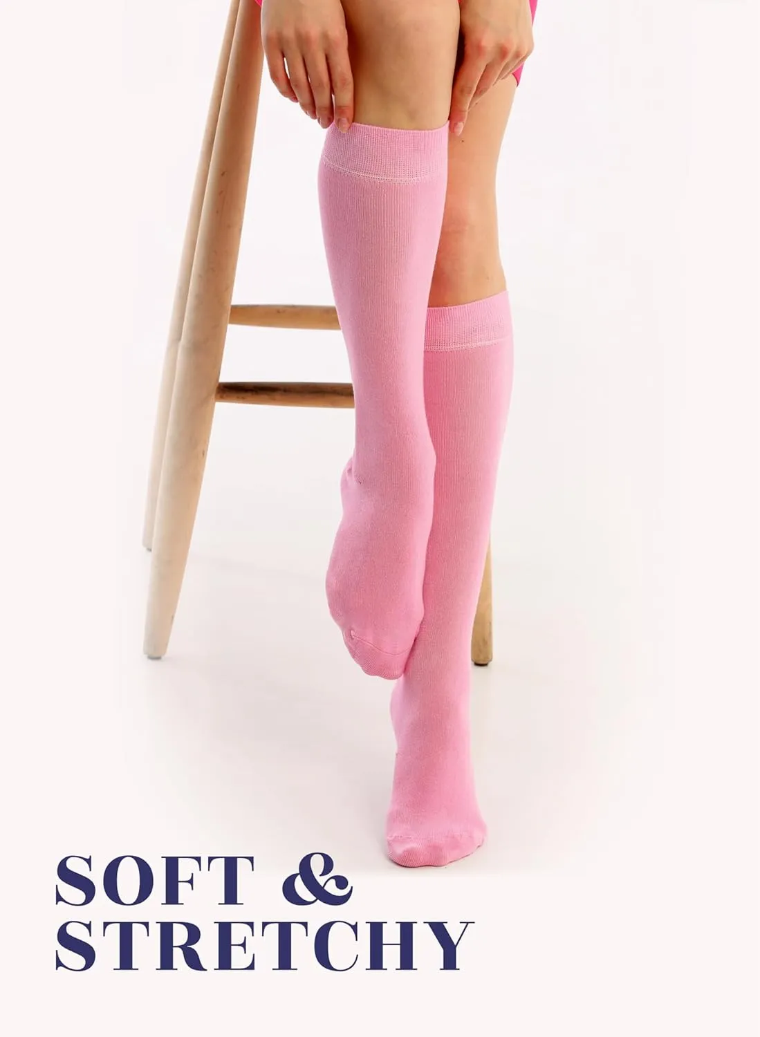 Hugh Ugoli Choose Your Colors & Make Your Custom Orders | Women's Bamboo Knee High Socks Shoe Size 5-8/8-11, 3 Pairs