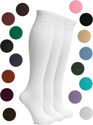 Hugh Ugoli Choose Your Colors & Make Your Custom Orders | Women's Bamboo Knee High Socks Shoe Size 5-8/8-11, 3 Pairs