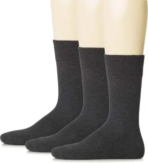 Hugh Ugoli Mens Cotton Dress Socks, Plain Colors, Regular Fit, Crew, Casual Socks, Shoe Size 6 to 15 (3 Pack)