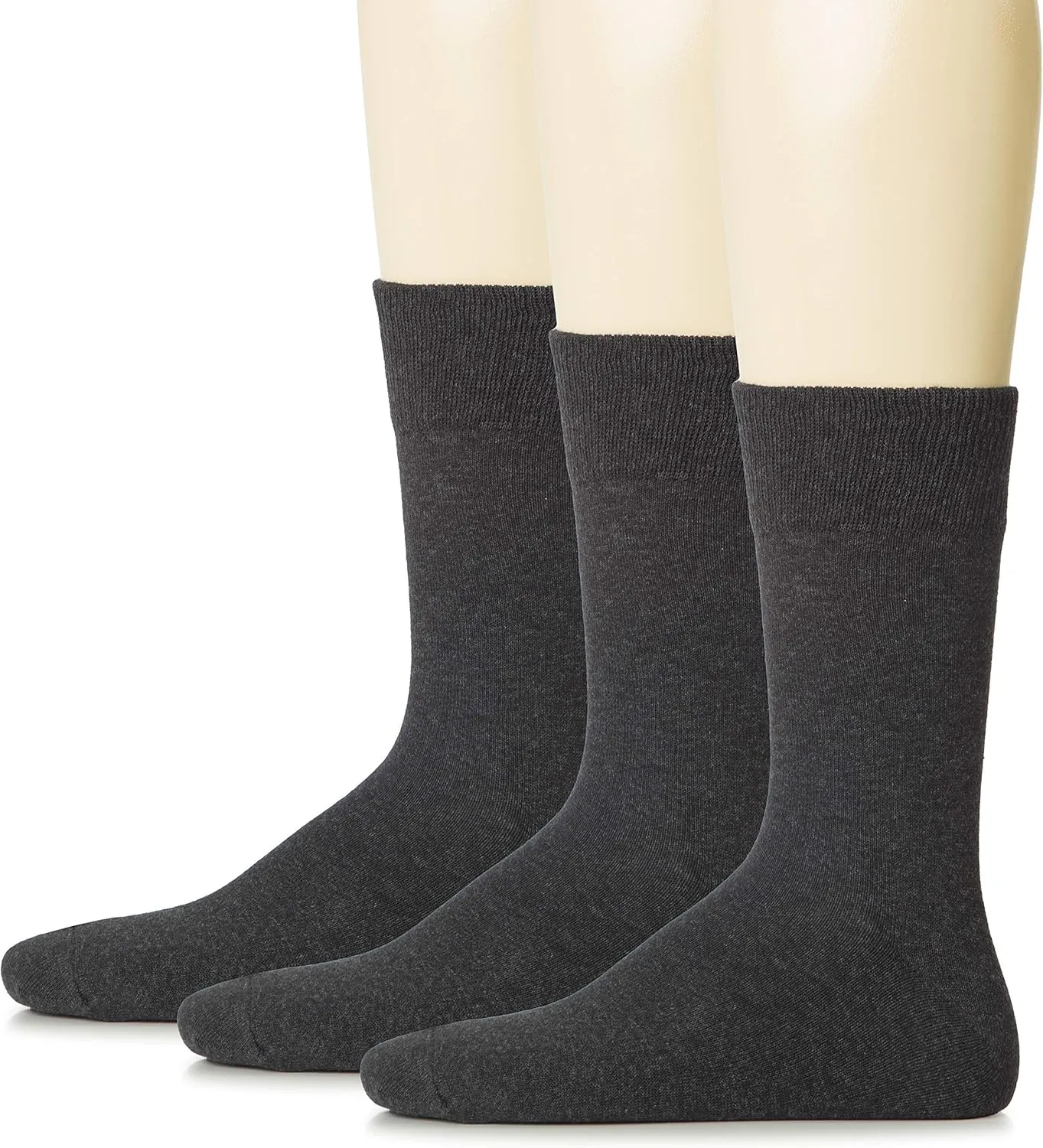 Hugh Ugoli Mens Cotton Dress Socks, Plain Colors, Regular Fit, Crew, Casual Socks, Shoe Size 6 to 15 (3 Pack)