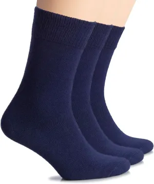 Hugh Ugoli Warm Winter Crew Wool Socks for Women, Soft, Comfy, Cozy Boot Socks, Comfort Seam & Non Binding, 3 Pairs