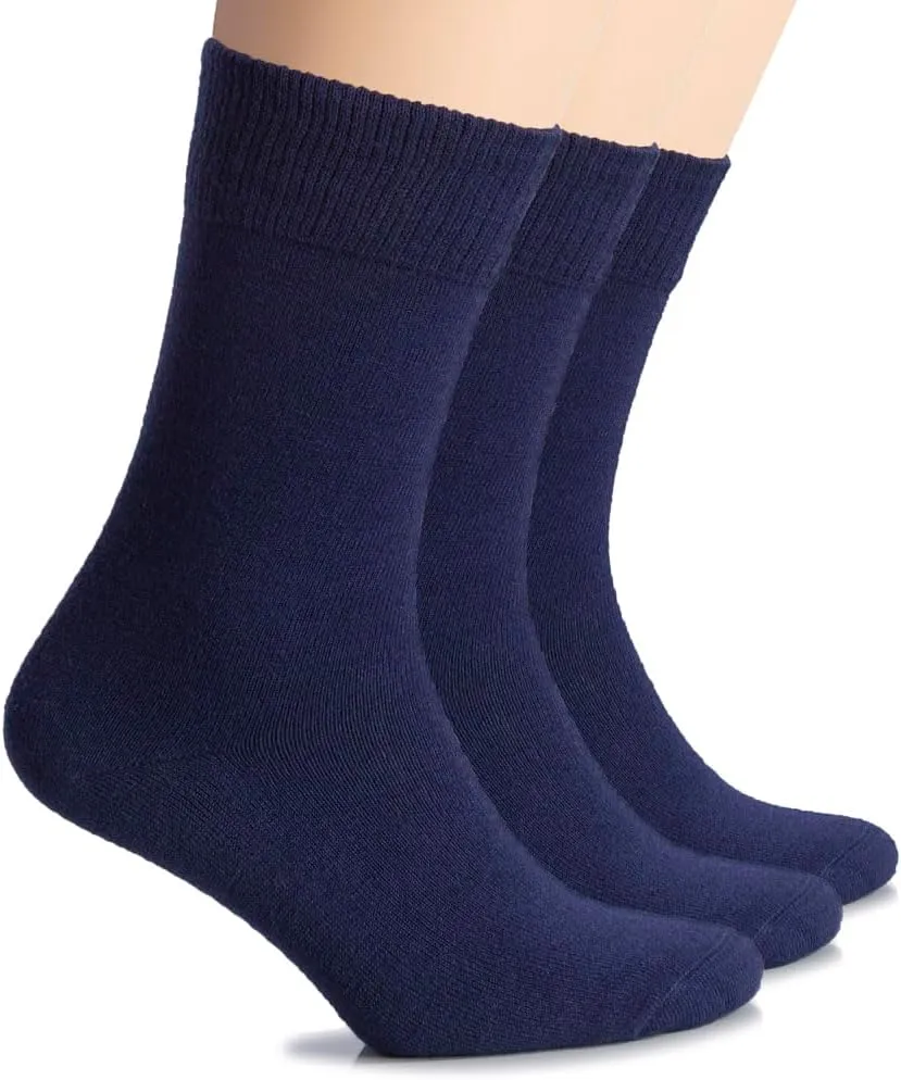 Hugh Ugoli Warm Winter Crew Wool Socks for Women, Soft, Comfy, Cozy Boot Socks, Comfort Seam & Non Binding, 3 Pairs