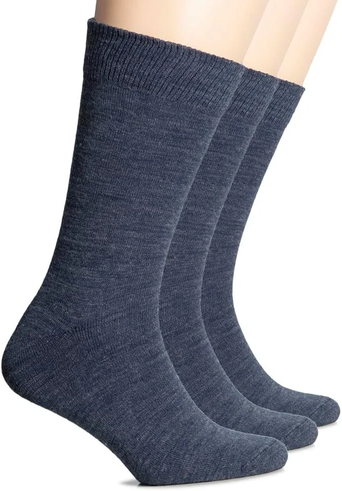 Hugh Ugoli Warm Winter Crew Wool Socks for Women, Soft, Comfy, Cozy Boot Socks, Comfort Seam & Non Binding, 3 Pairs