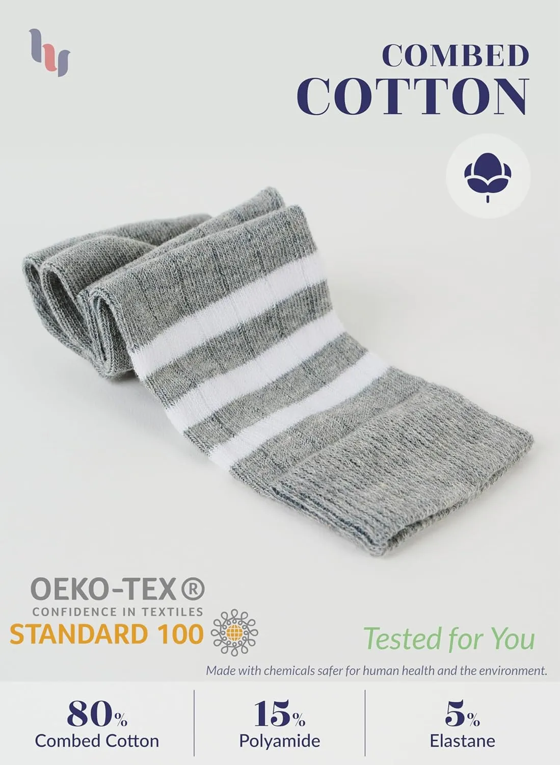 Hugh Ugoli Women Cotton Knee High Socks, Comfort Seam, Long Dress Socks, Soft, Lightweight, Size 5-8 & 8-11, 3 & 4 Pairs