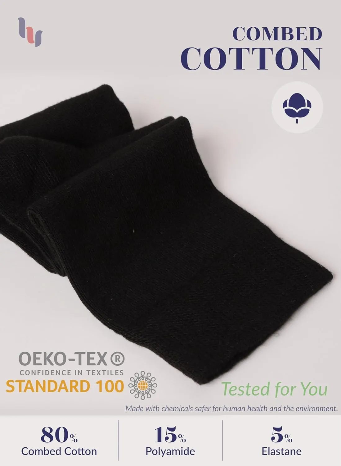 Hugh Ugoli Women Cotton Knee High Socks, Comfort Seam, Long Dress Socks, Soft, Lightweight, Size 5-8 & 8-11, 3 & 4 Pairs