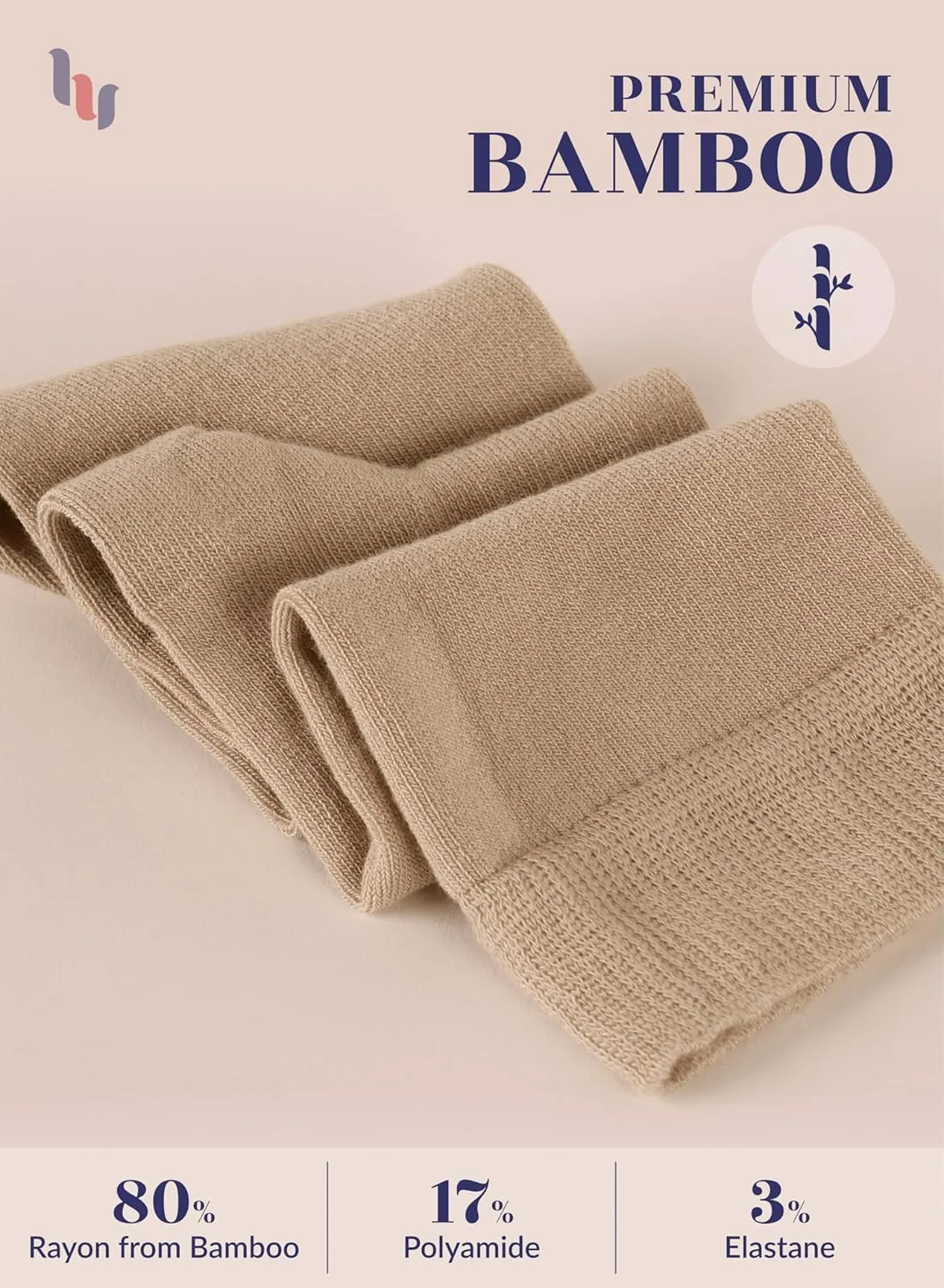Hugh Ugoli Women's Bamboo Knee High Socks | Comfort Seam Long Dress Socks, Soft & Lightweight | Shoe Size 5-8/8-11, 4 Pairs