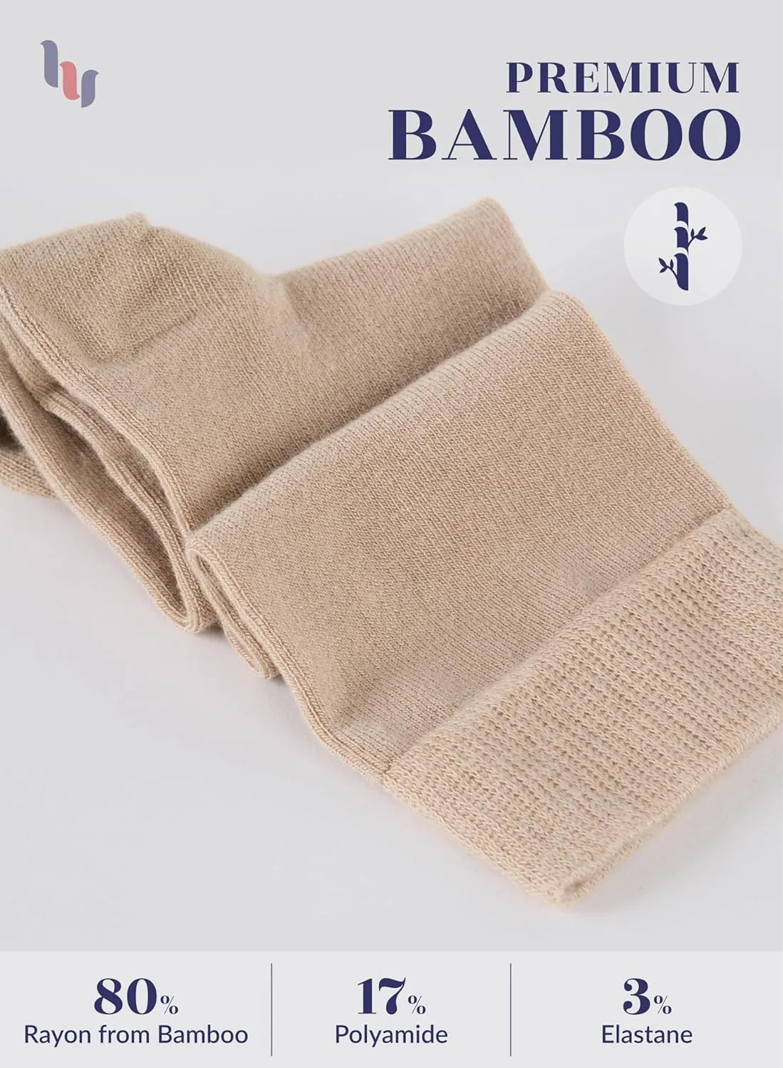 Hugh Ugoli Women's Bamboo Knee High Socks | Comfort Seam Long Dress Socks, Soft & Lightweight | Shoe Size 5-8/8-11, 4 Pairs