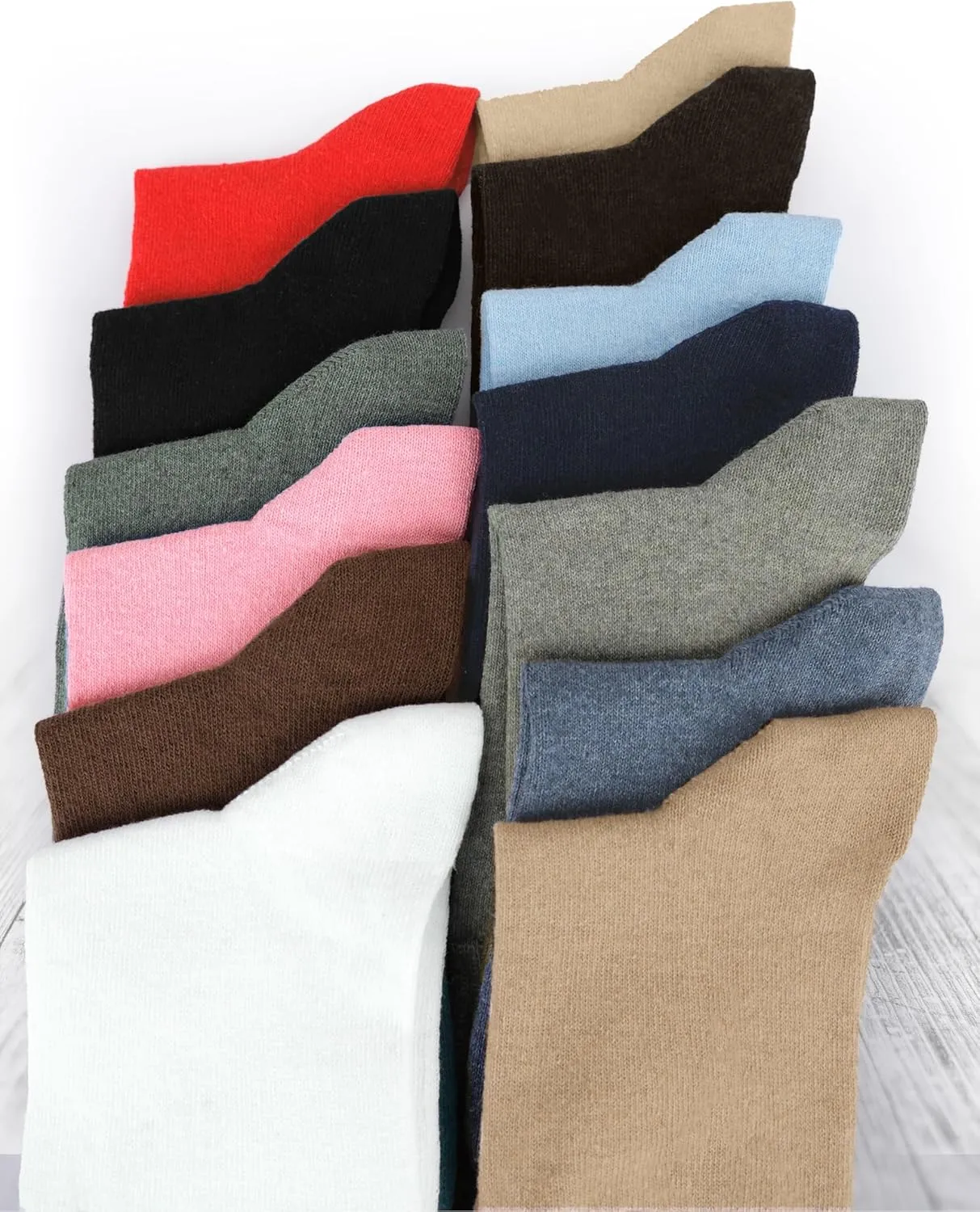 Hugh Ugoli Women's Cotton Crew Socks, Soft, Regular Fit, Plain Color Casual Socks for Trouser, Shoe Size 6 to 12, 4 Pairs