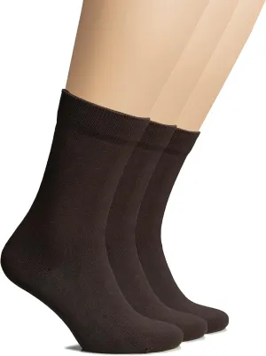 Hugh Ugoli Women's Thick Cotton Warm Winter Socks | Seamless Boot Socks with Non Binding Top | Shoe Size 6-9/10-12, 3 Pairs