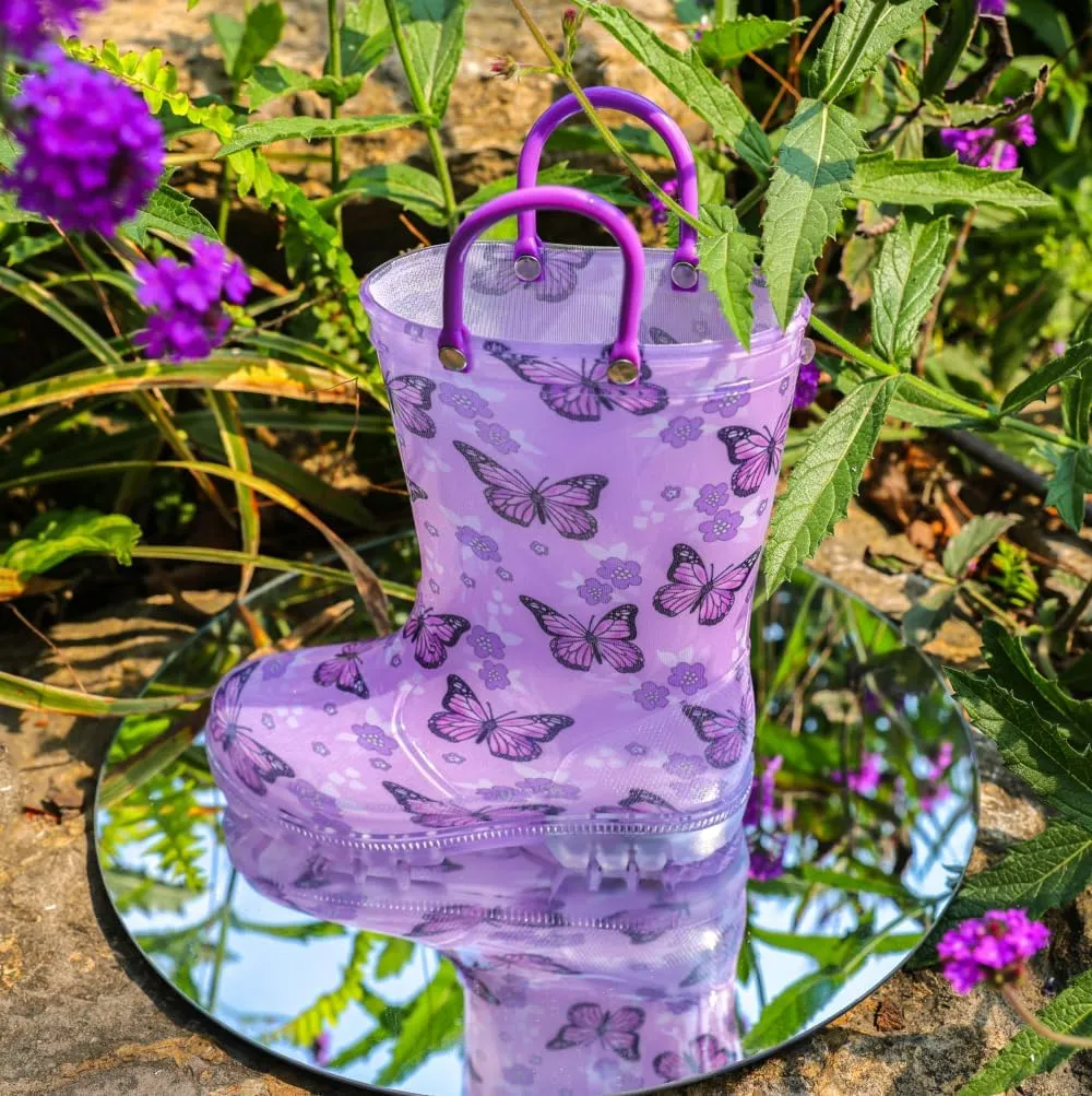HugRain Light Up Rain Boots for Little Kids