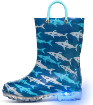 HugRain Light Up Rain Boots for Little Kids