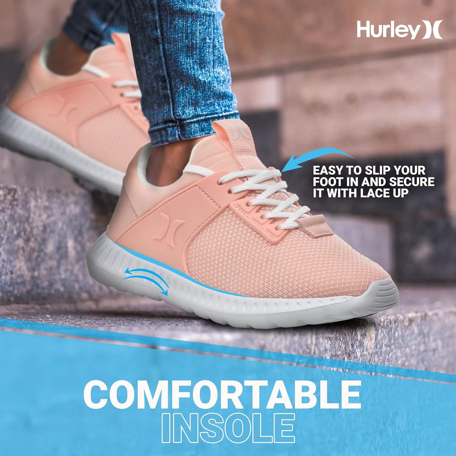 Hurley Kiwi Kids Sneakers - Versatile Sports and Running Shoes for Kids, Girls and Boys Sneaker Shoes, Durable Sports Shoes for Boys and Girls- Rubber Shoes for Children