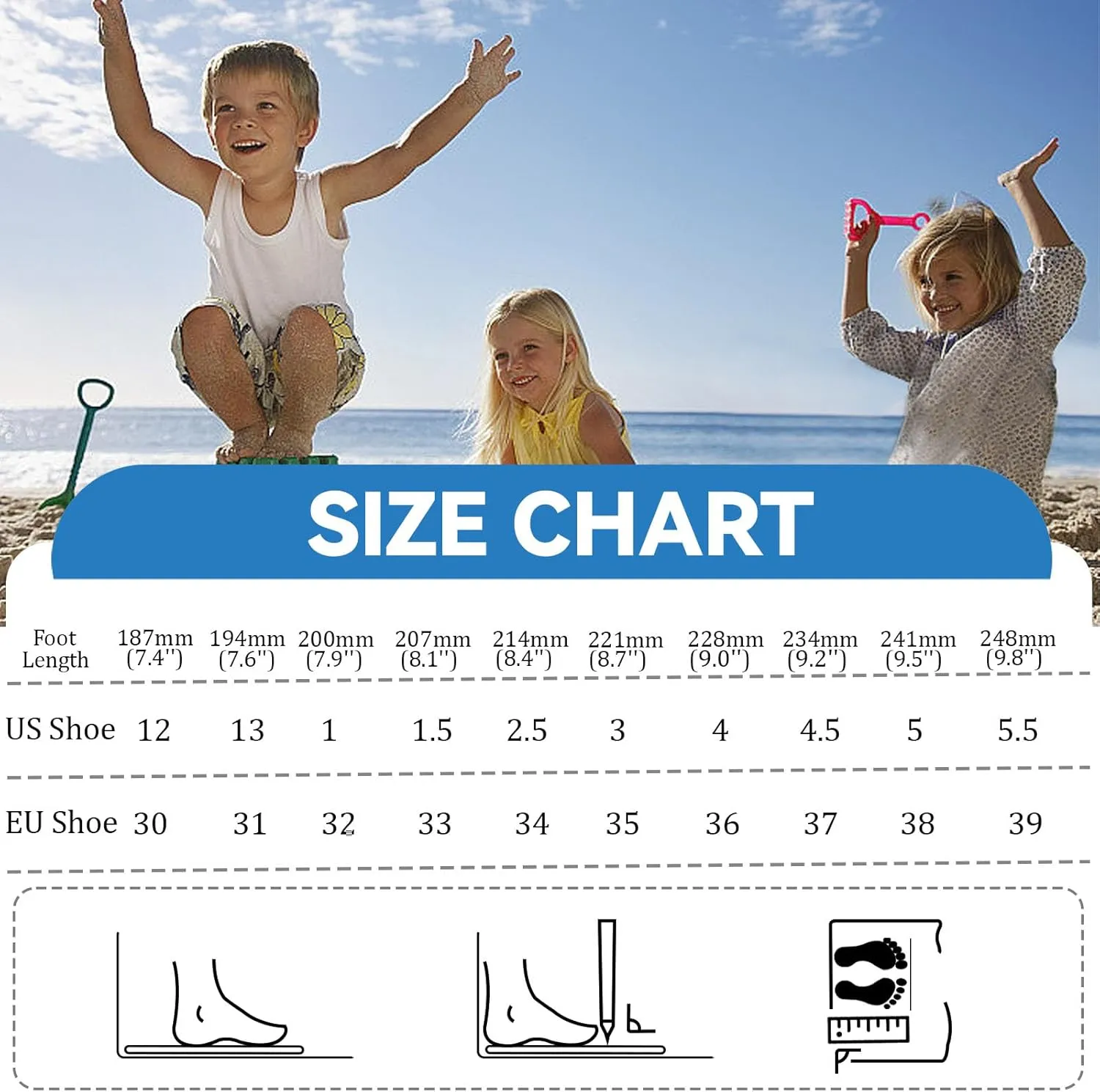 HYCLES Kids Flip Flops Boys Girls Sandals Water Shoes Boys Girls Unisex-Child Beach Shoes Flip Flops