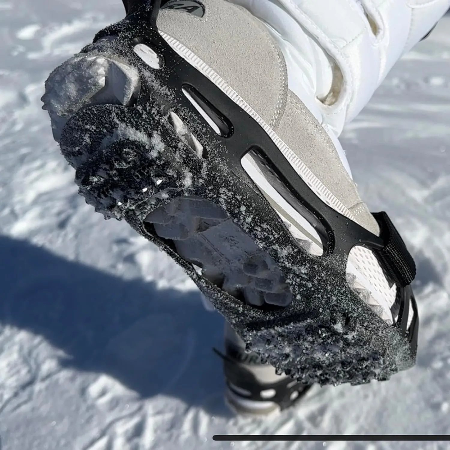 Ice Cleats Grippers for Shoes and Boots 24 Teeth Crampons 10 Teeth Tiny Spikes Ice Cleats for Walk on Ice Snow and Freezing Mud