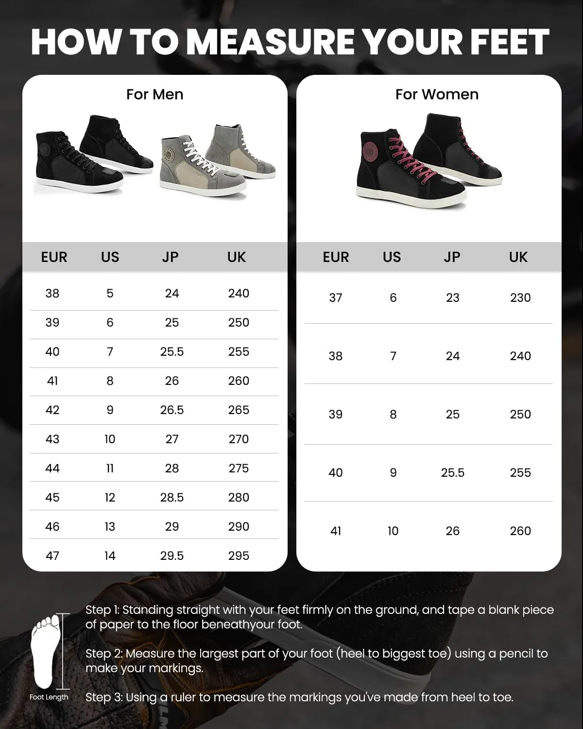 ILM Motorcycle Shoes Motocross Riding Waterproof Anti-Slip Leather Reinforced Street Shoe for Men Women Model UB207