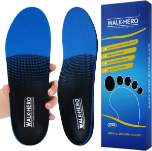 Inserts Relieve Plantar Fasciitis - Flat Feet Insoles Arch Supports, Orthotic Insoles for Foot Pain Arch Pain Reduce Muscle Fatigue Absorb Shock (Mens 4-4 1/2 | Womens 6-6 1/2)
