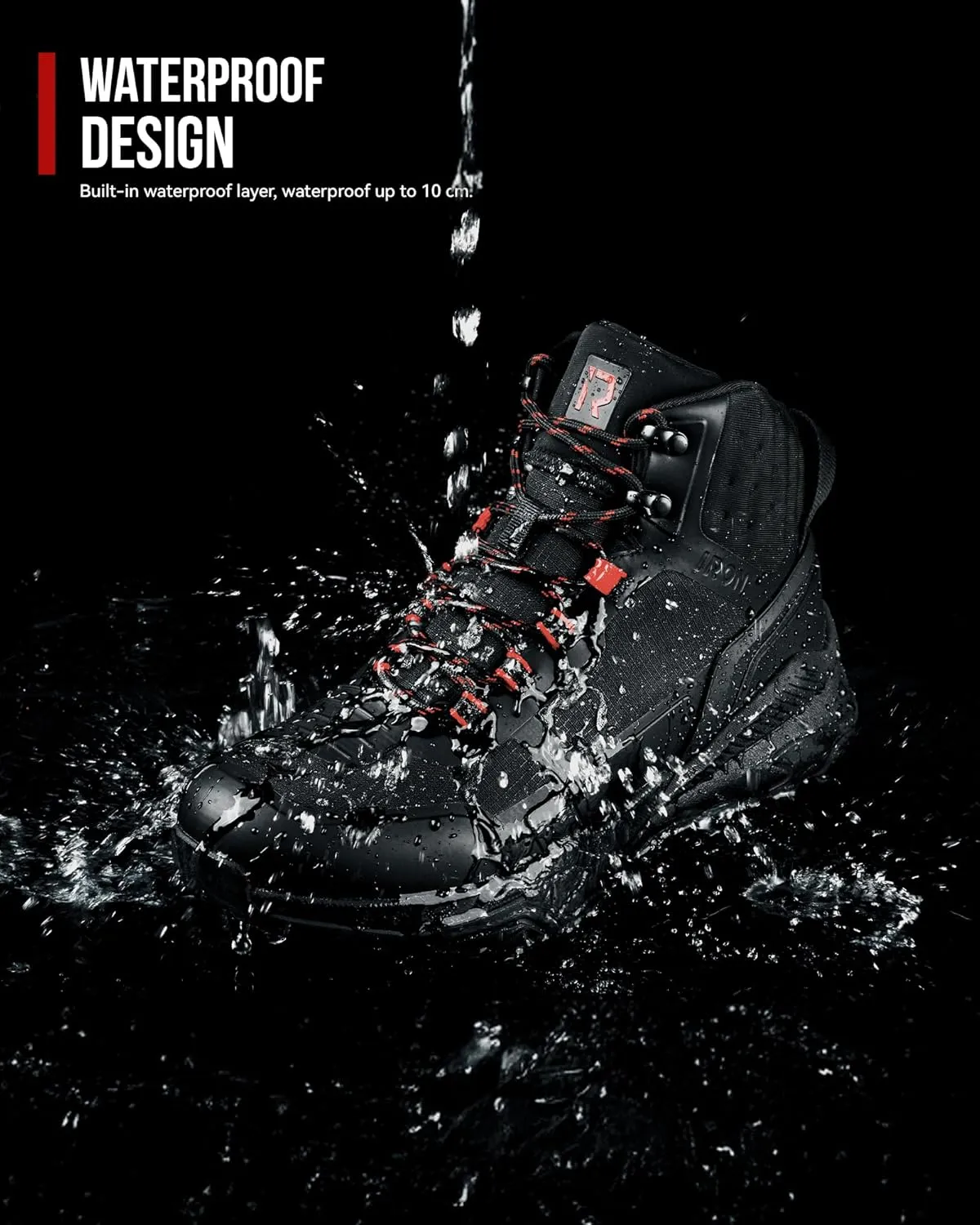IRON JIA'S Motorcycle Shoes for Men, Waterproof Anti-Slip Breathable Street Casual Motorcycle Riding Boots with Lace Garage, Ankle Support, Shift Pads 10