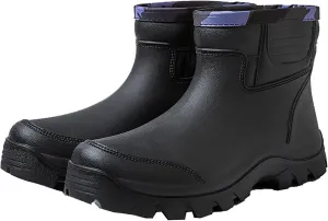 jessie Rain Boots for Men PVC Waterproof Rubber Boots Mud Boot Short Ankle Boots