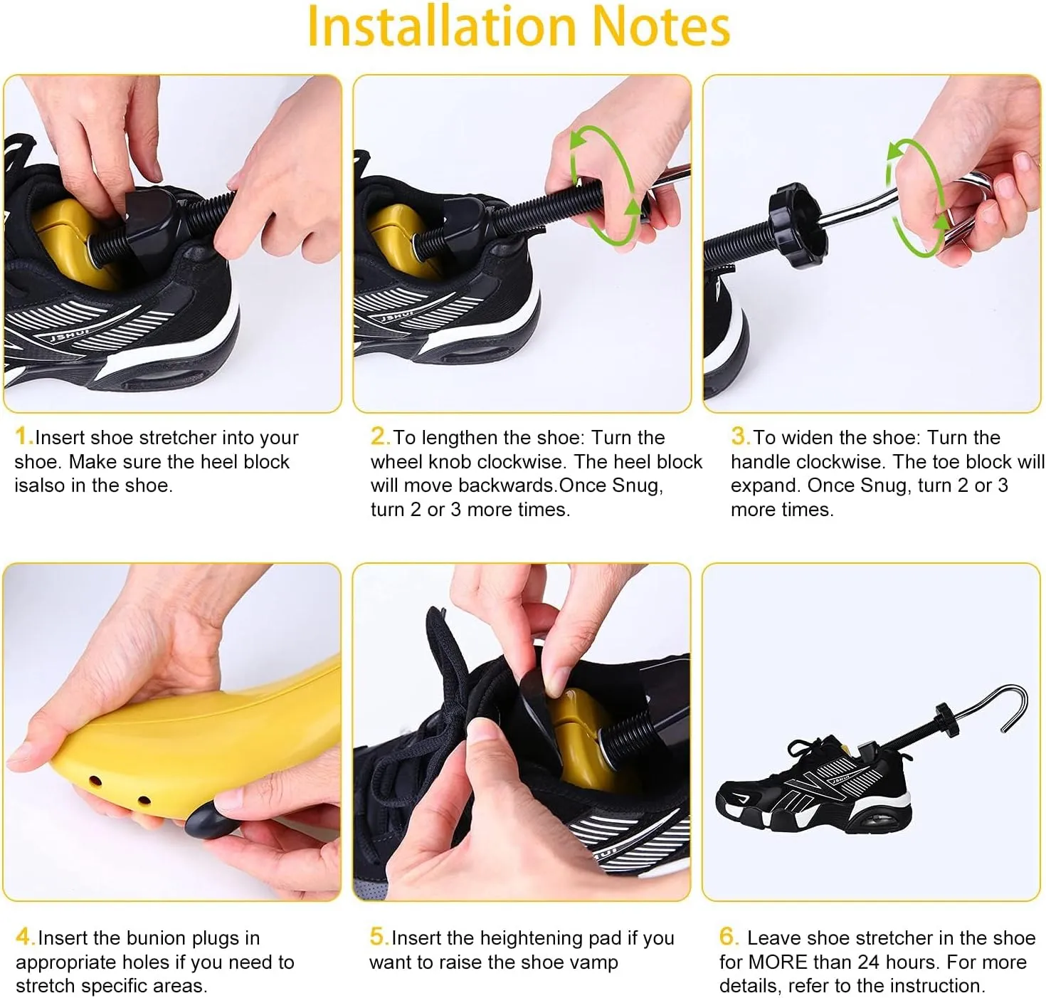JJDPARTS Shoe Stretcher, Pair 4-Way Shoe Expander Widener Shoe Tree Extender for Women Men