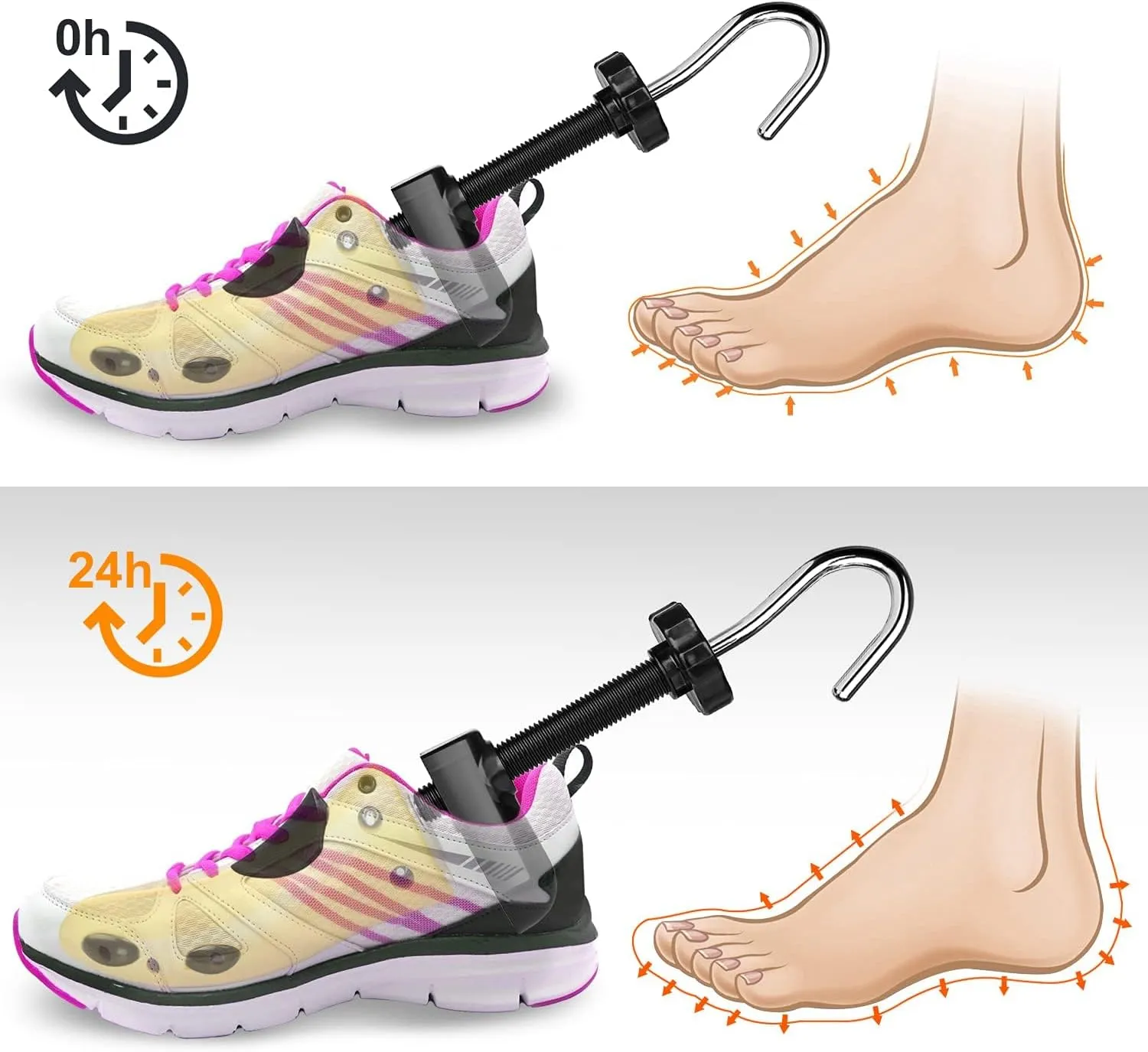 JJDPARTS Shoe Stretcher, Pair 4-Way Shoe Expander Widener Shoe Tree Extender for Women Men