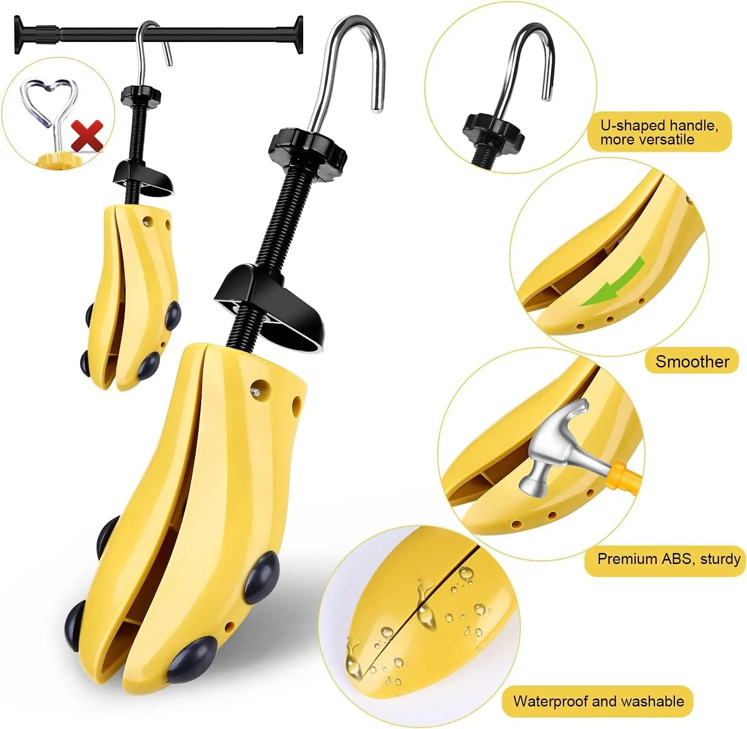 JJDPARTS Shoe Stretcher, Pair 4-Way Shoe Expander Widener Shoe Tree Extender for Women Men
