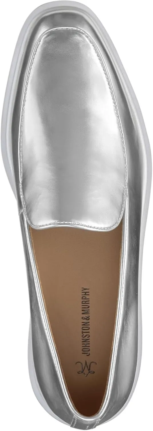 Johnston & Murphy Women’s Gracelyn Venetian Shoes, Leather Platform Shoes for Women, Slip On Platform Loafers