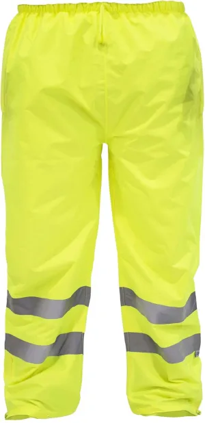 JORESTECH Safety Rain Pants Reflective High Visibility Yellow/Lime ANSI Class E 150D Heavy Duty PANTS-03 (L)