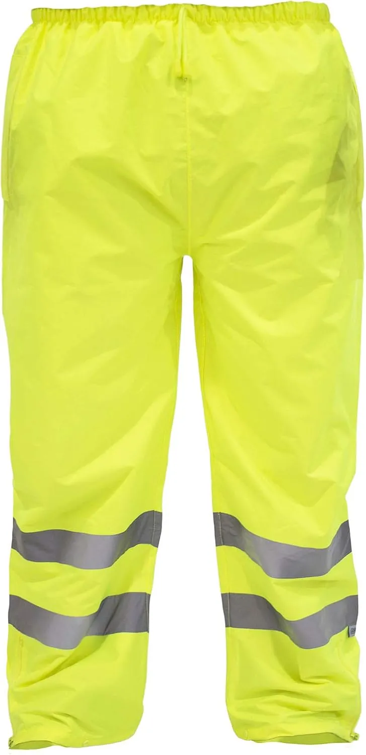 JORESTECH Safety Rain Pants Reflective High Visibility Yellow/Lime ANSI Class E 150D Heavy Duty PANTS-03 (L)