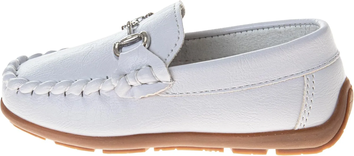 Josmo Boys Moccasin Driving Loafers - Casual Dress Penny Slip On Boat Shoes (Toddlers - Little Kids - Big Kids)