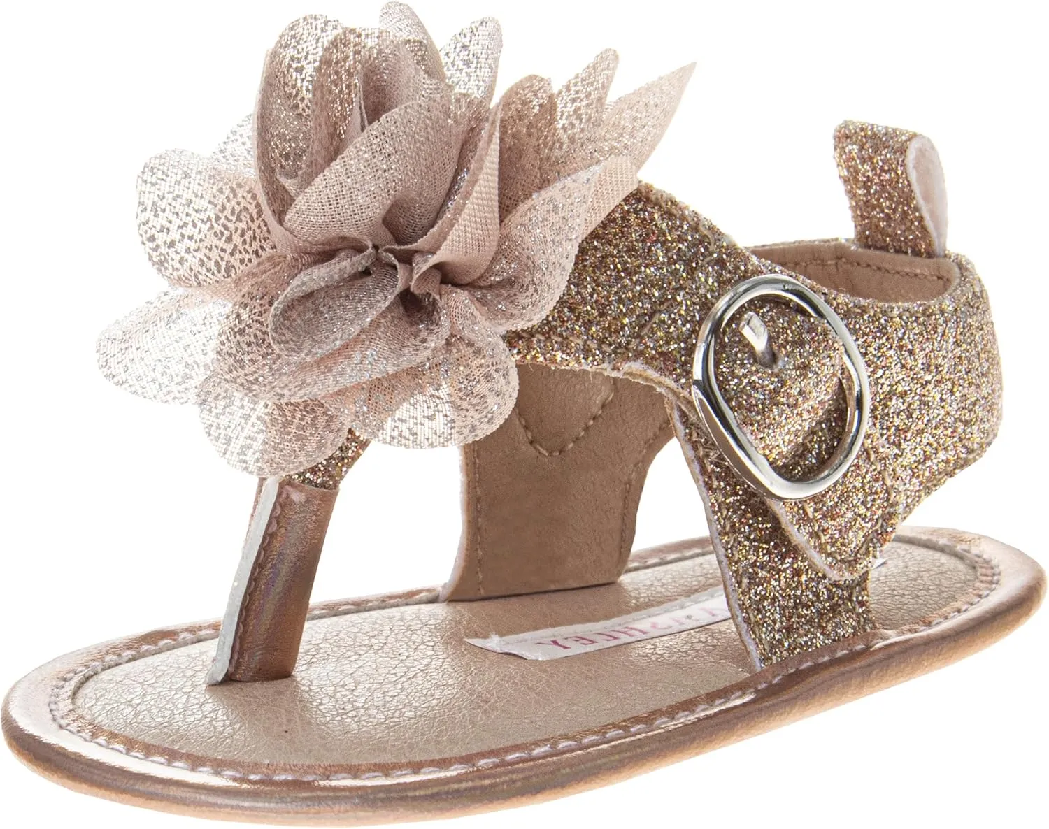 Josmo Infant Baby Girls Summer Sandals Soft Sole Newborn Toddler First Walker Crib Dress Sandals Size 2-4 Infant