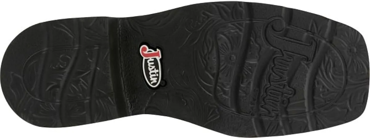 Justin Mandra 8” Western Boots for Women - Durable Cowhide Leather Square Toe Cowgirl Boots with Vivid Stitching, J-Flex Comfort & Non-Slip Outsoles