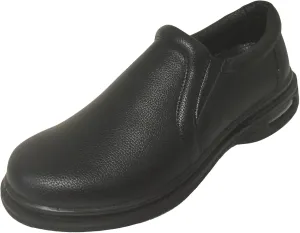 K02S Mens Comfort Loafers Slip and Oil Resistant Air Cushion Slip-On Restaurant Work Shoe, Black