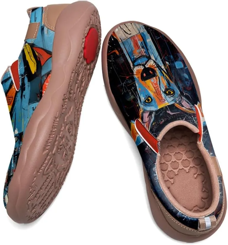 Kid's Art Painted Casual Slip-on Loafers Boys Girls Shoes Lightweight Comfort Fashion Sneaker Funny Painted Travel Shoes Basquiat Style