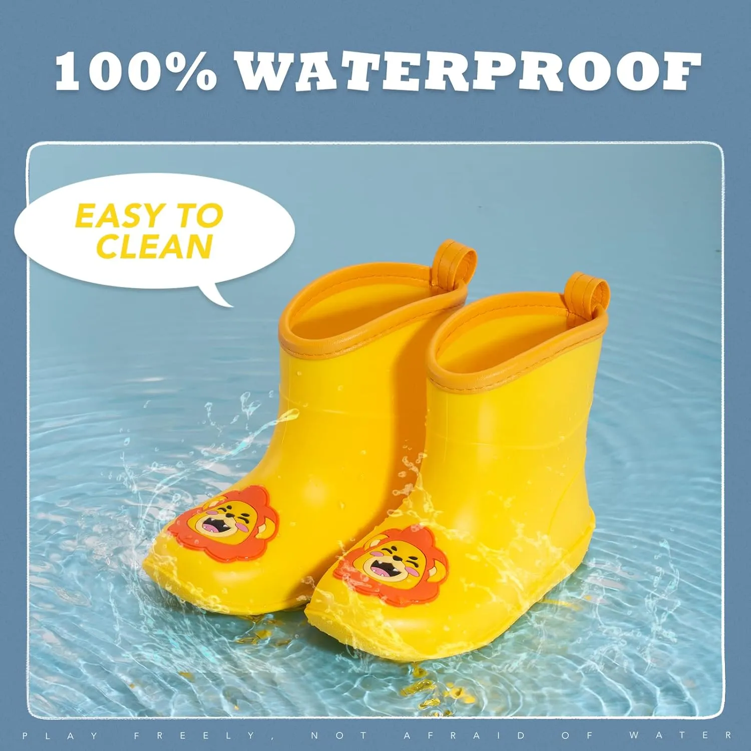 Kids Rain Boots Toddler Rain Shoes Children Waterproof Boots for Boys and Girls