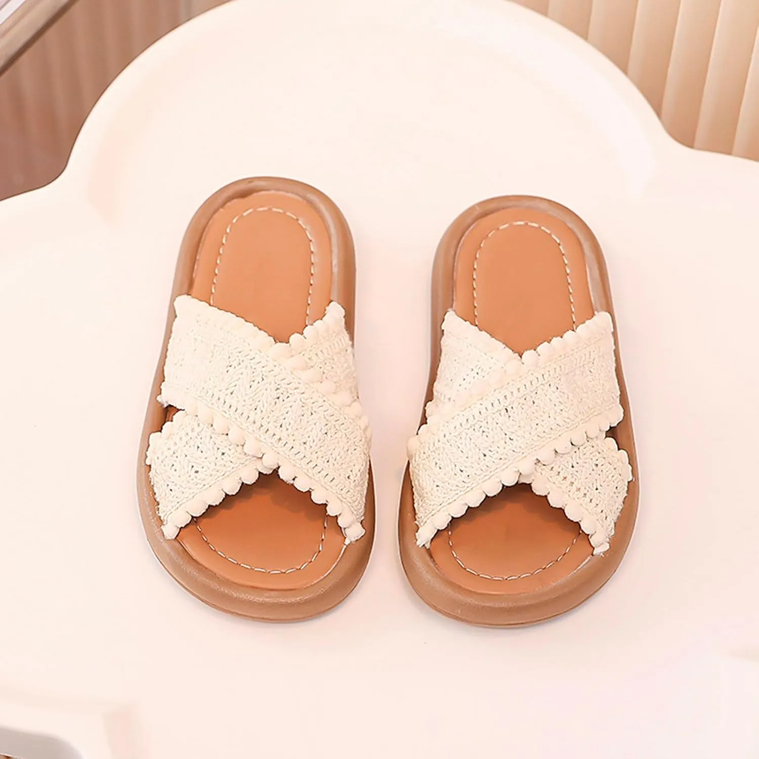 Kids' Sandals Summer Girls' Big Kids' Beach Shoes Girls' Soft Soled Open Toe Soft Slippers for Toddler