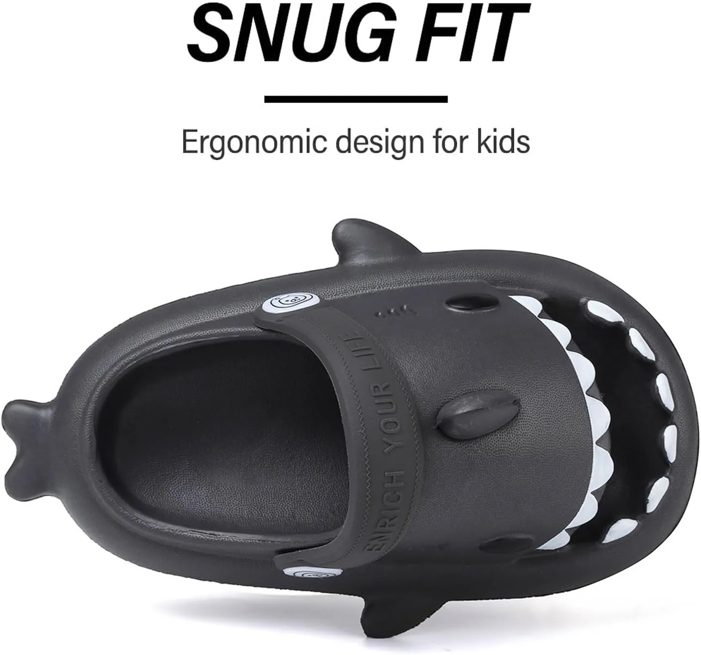 Kids Shark Slides, Shark Slippers for Kids Boys Girls, Cloud Pillow Slides with Thick Sole, Soft, Non-slip