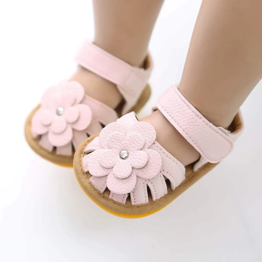KIDSUN Baby Infant Girls Boys Sandals Non Slip Rubber Sole Summer Beach Outdoor First Walker Crib Shoes