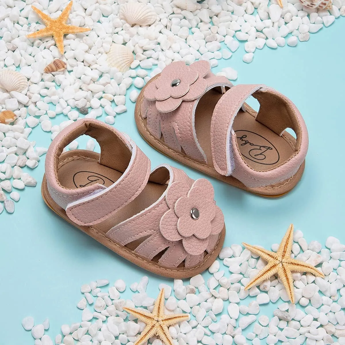 KIDSUN Baby Infant Girls Boys Sandals Non Slip Rubber Sole Summer Beach Outdoor First Walker Crib Shoes