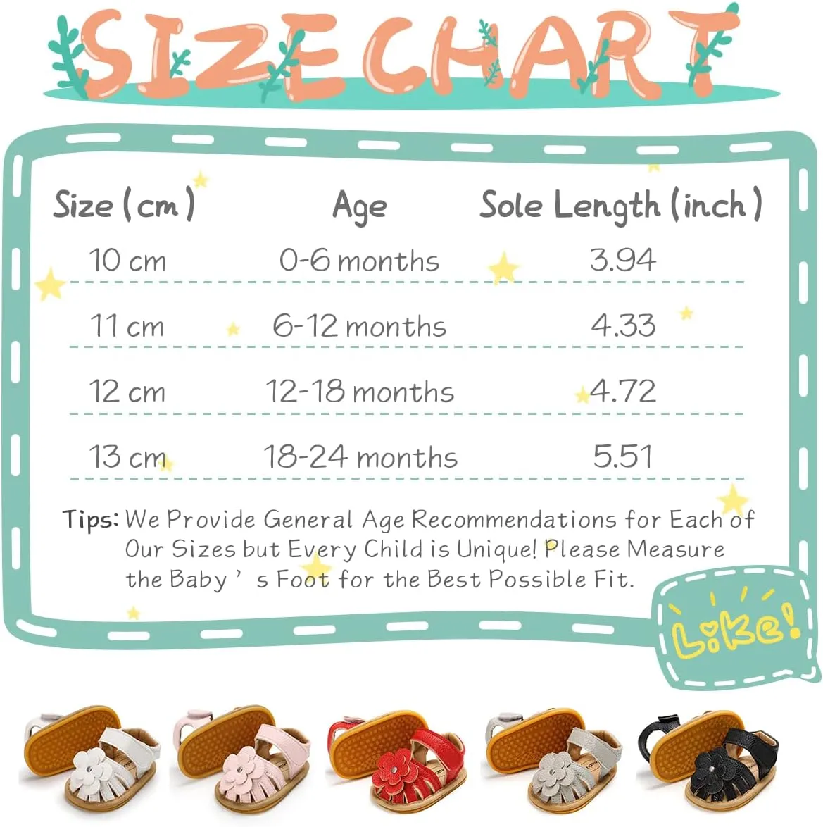 KIDSUN Baby Infant Girls Boys Sandals Non Slip Rubber Sole Summer Beach Outdoor First Walker Crib Shoes