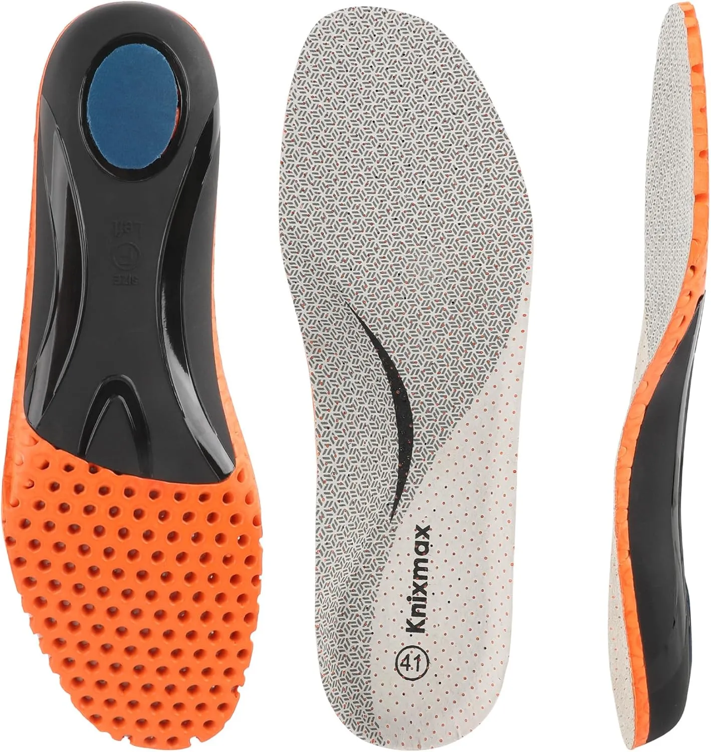 Knixmax Men's Orthotic Shoe Insoles Arch Support Sneaker Inserts Breathable Cushioning Shoes Pads Relieve Foot Pain Boot Liners Plantar Fasciitis Innersoles 15 Women/13 Men, Beige, EU 46