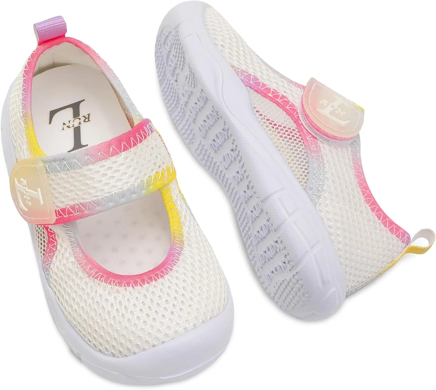 L-RUN Toddler Sandals Summer Boys Girls Adjustable Kids Sandal with Hook Loop Closed-Toe Lightweight Outdoor Sport Sandals