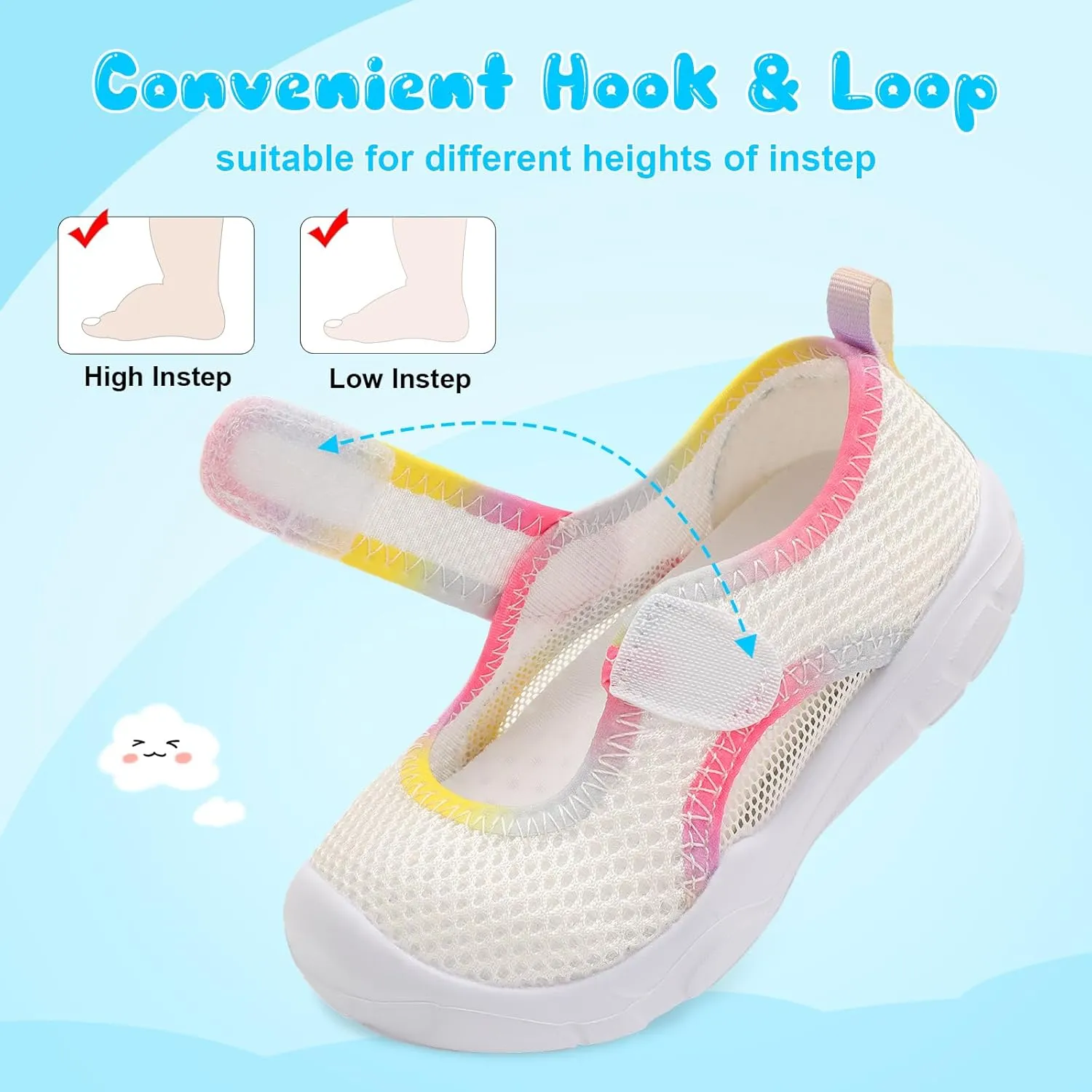 L-RUN Toddler Sandals Summer Boys Girls Adjustable Kids Sandal with Hook Loop Closed-Toe Lightweight Outdoor Sport Sandals