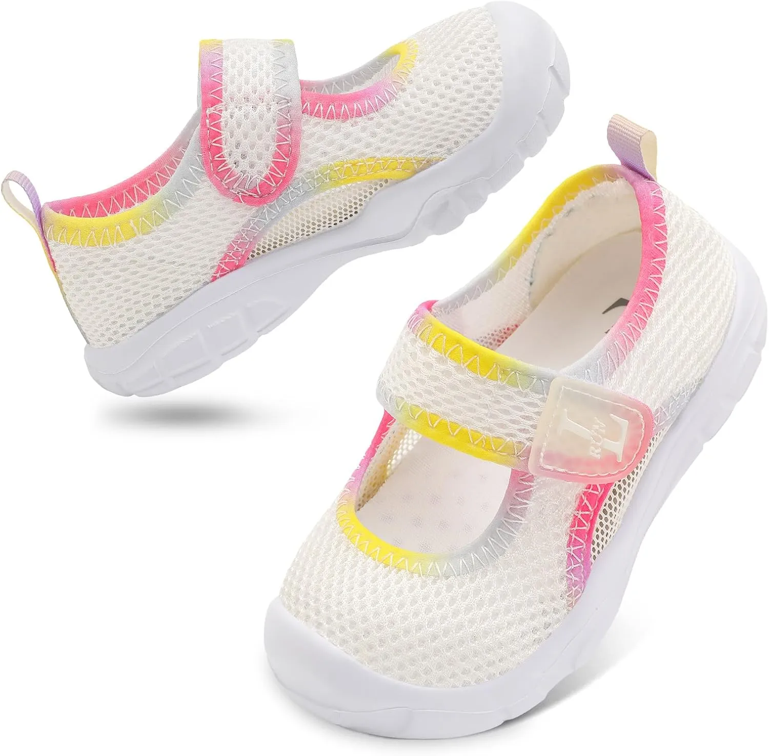 L-RUN Toddler Sandals Summer Boys Girls Adjustable Kids Sandal with Hook Loop Closed-Toe Lightweight Outdoor Sport Sandals