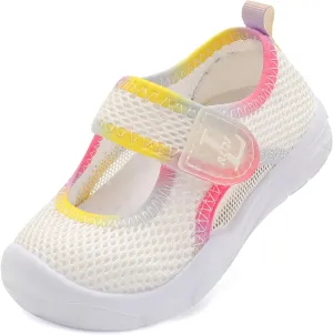 L-RUN Toddler Sandals Summer Boys Girls Adjustable Kids Sandal with Hook Loop Closed-Toe Lightweight Outdoor Sport Sandals