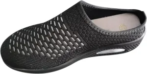 Ladies Summer Fashion Breathable Large Size Solid Color Soft Comfortable Sports Wear Off Women S Casual Tennis Shoes (Black, 8.5)